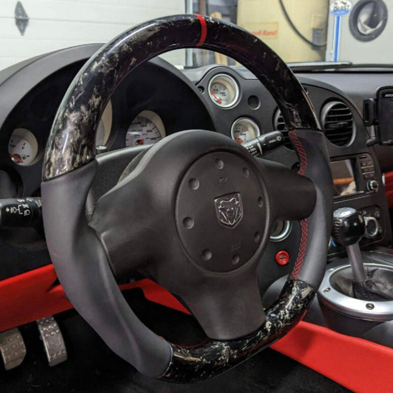 1996-2010 Dodge Viper Custom Carbon Fiber LED Steering Wheel - AutoLEDTech.com