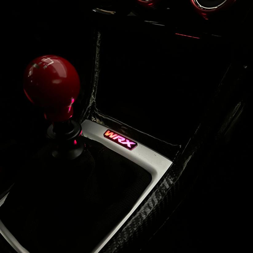2015-2021 WRX RGBW Flow Series LED Shifter Trim Badge - Lit Logos