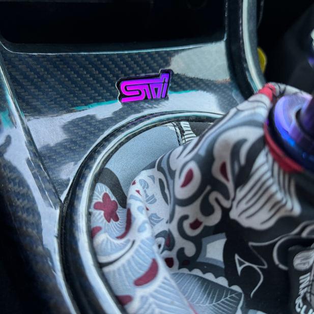 2008-2021 STI RGBW Flow Series LED Shifter Trim Badge - Lit Logos