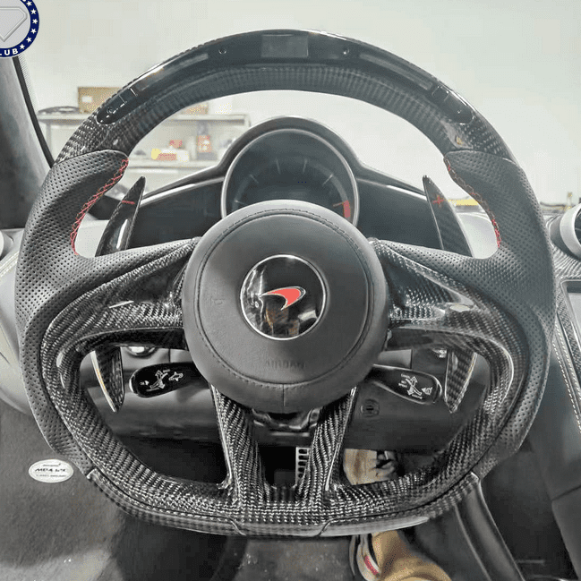 Mclaren 720S 765LT Custom Carbon Fiber Steering Wheel - AutoLEDTech.com