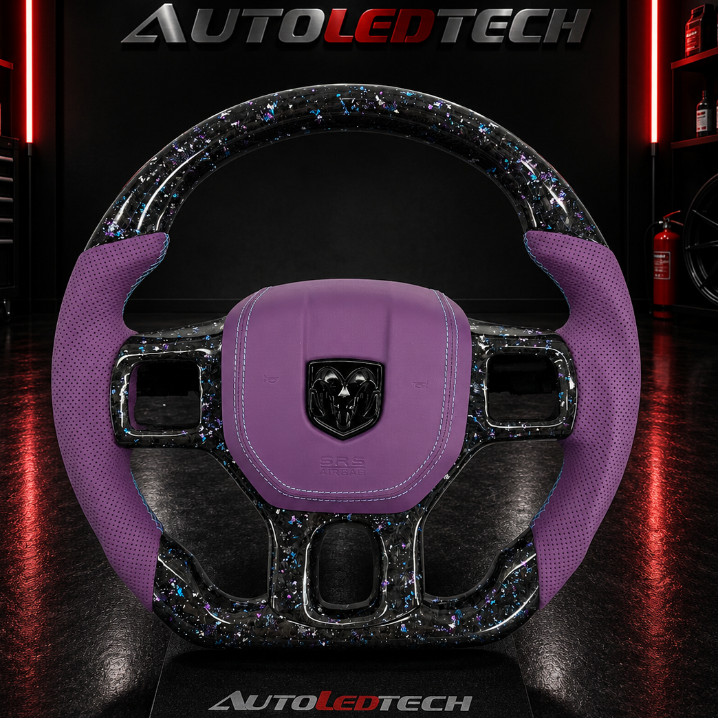 2012-2018 Dodge Ram Custom Carbon Fiber Steering Wheel - AutoLEDTech.com