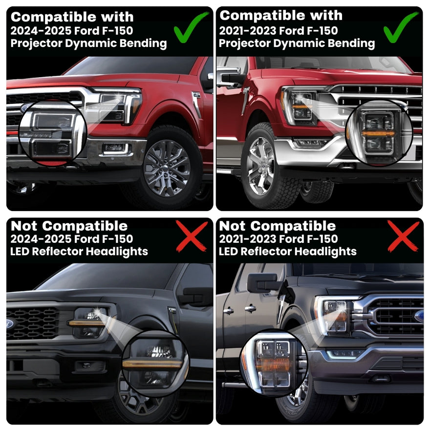 2021-2025+ Ford F150 + Raptor Plug & Play LED Headlight DRL Power Harness