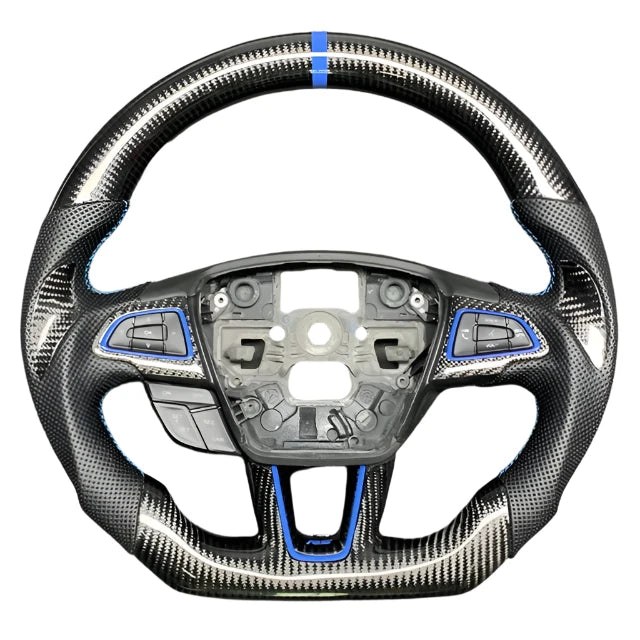 2015-2026+ Ford Focus RS ST Carbon Fiber Steering Wheel w/ LED Display - AutoLEDTech.com