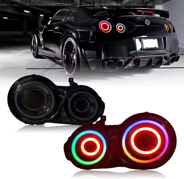 2008-2024 Nissan GTR R35 RGB Flow Smoked LED Tail Lights