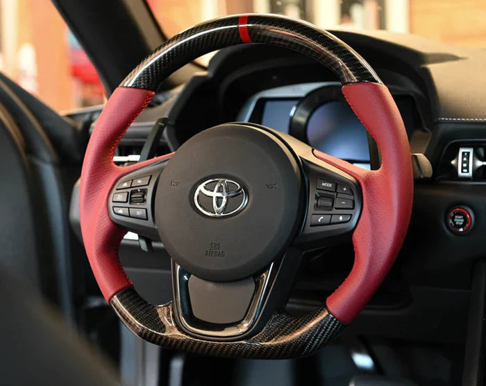 2019-2026+ Toyota Supra Custom Carbon Fiber Steering Wheel - AutoLEDTech.com