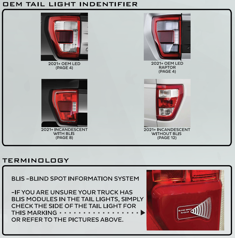 2021-2023 Ford F150 & Raptor Red/Smoked Full LED Tail Lights - Fits all models