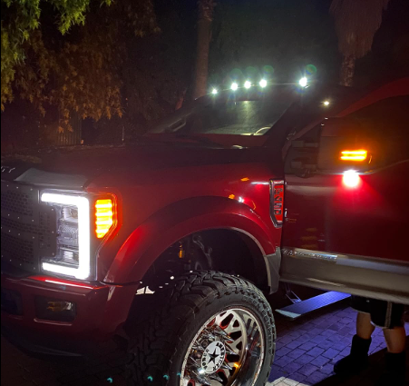 2017-2022 Ford F250 F350 Super Duty Clear Smoked White Amber LED Roof Cab Lights