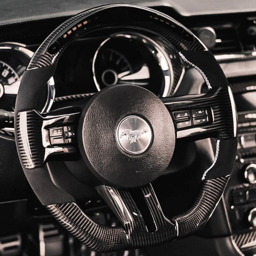2005-2014 Ford Mustang Carbon Fiber Steering Wheel - AutoLEDTech.com
