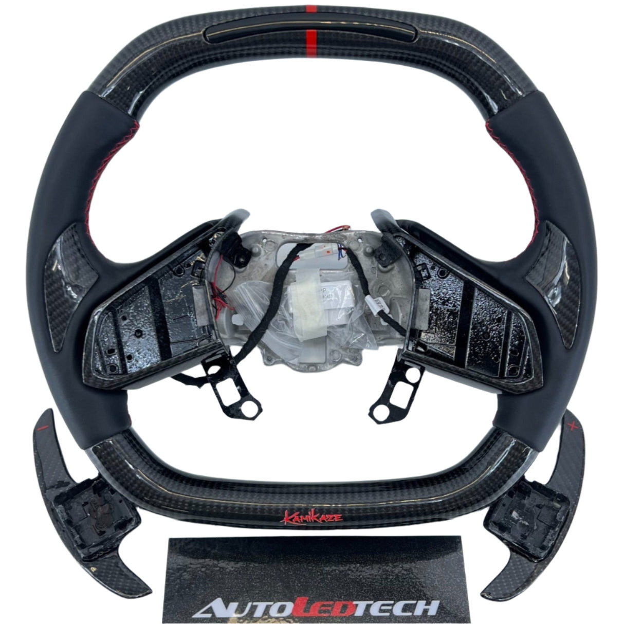 2020-2026+ Chevrolet C8 Corvette Custom Carbon Fiber Steering Wheel - AutoLEDTech.com