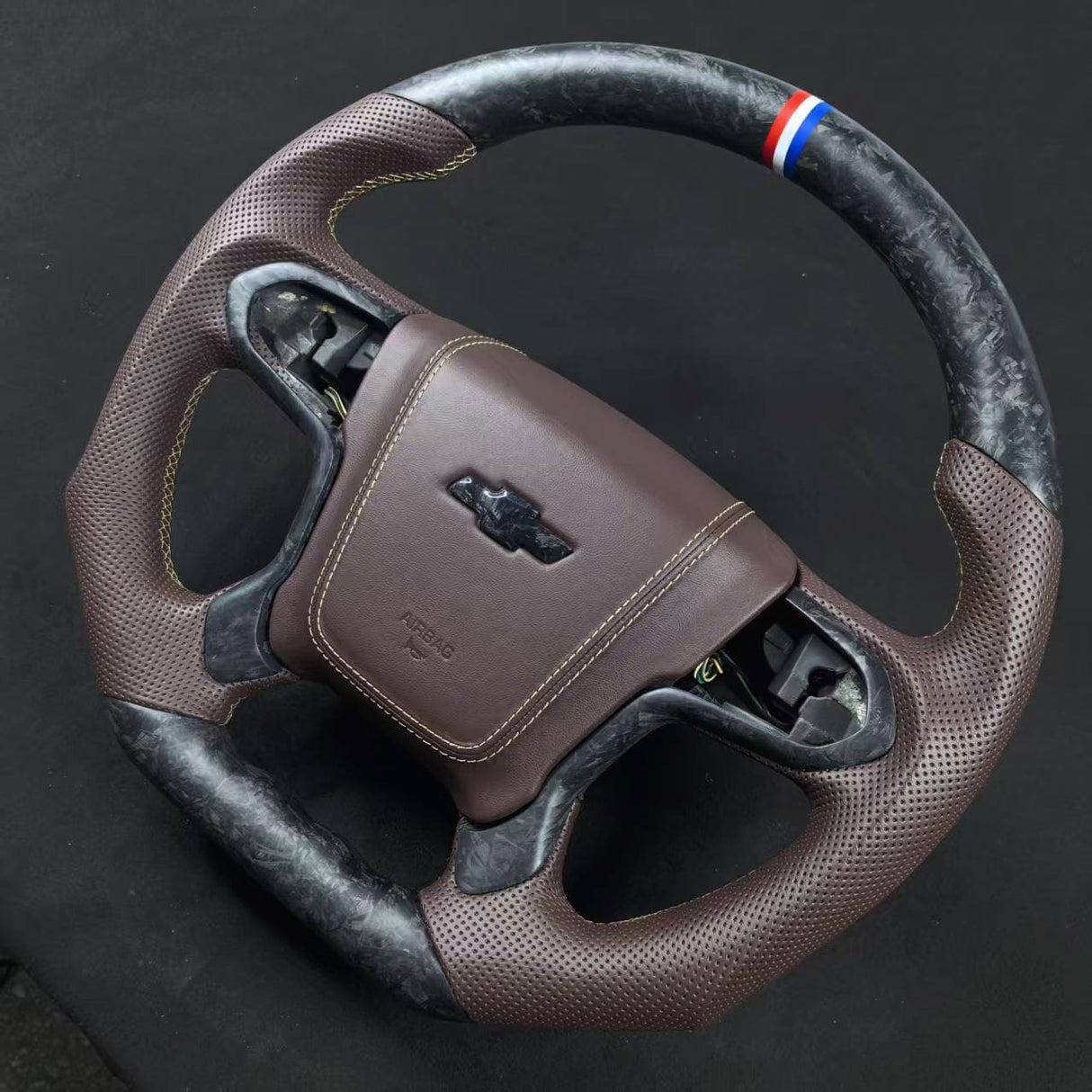 2014-2020 Chevy Silverado Tahoe Custom Carbon Fiber Steering Wheel