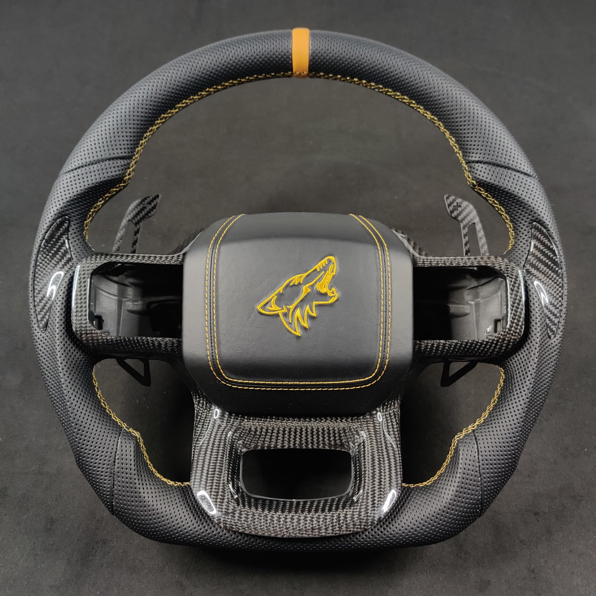 2021-2026+ Ford F150 & Raptor Custom Carbon Fiber LED Steering Wheel - AutoLEDTech.com