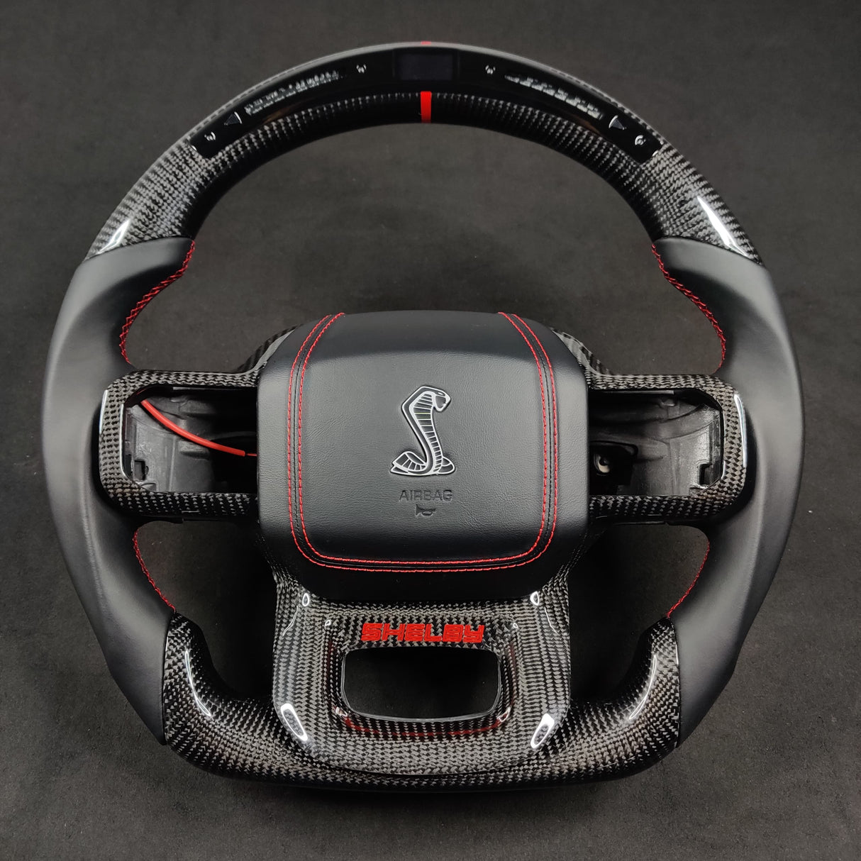 2021-2026+ Ford F150 & Raptor Custom Carbon Fiber LED Steering Wheel - AutoLEDTech.com