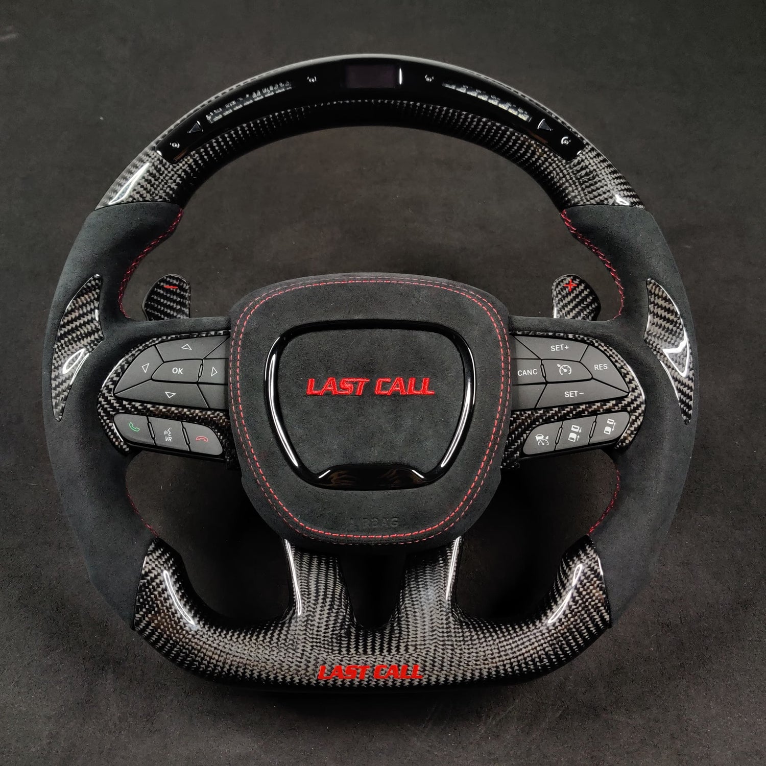 2015-2023 Dodge Charger Challenger Custom Carbon Fiber LED Steering Wheel