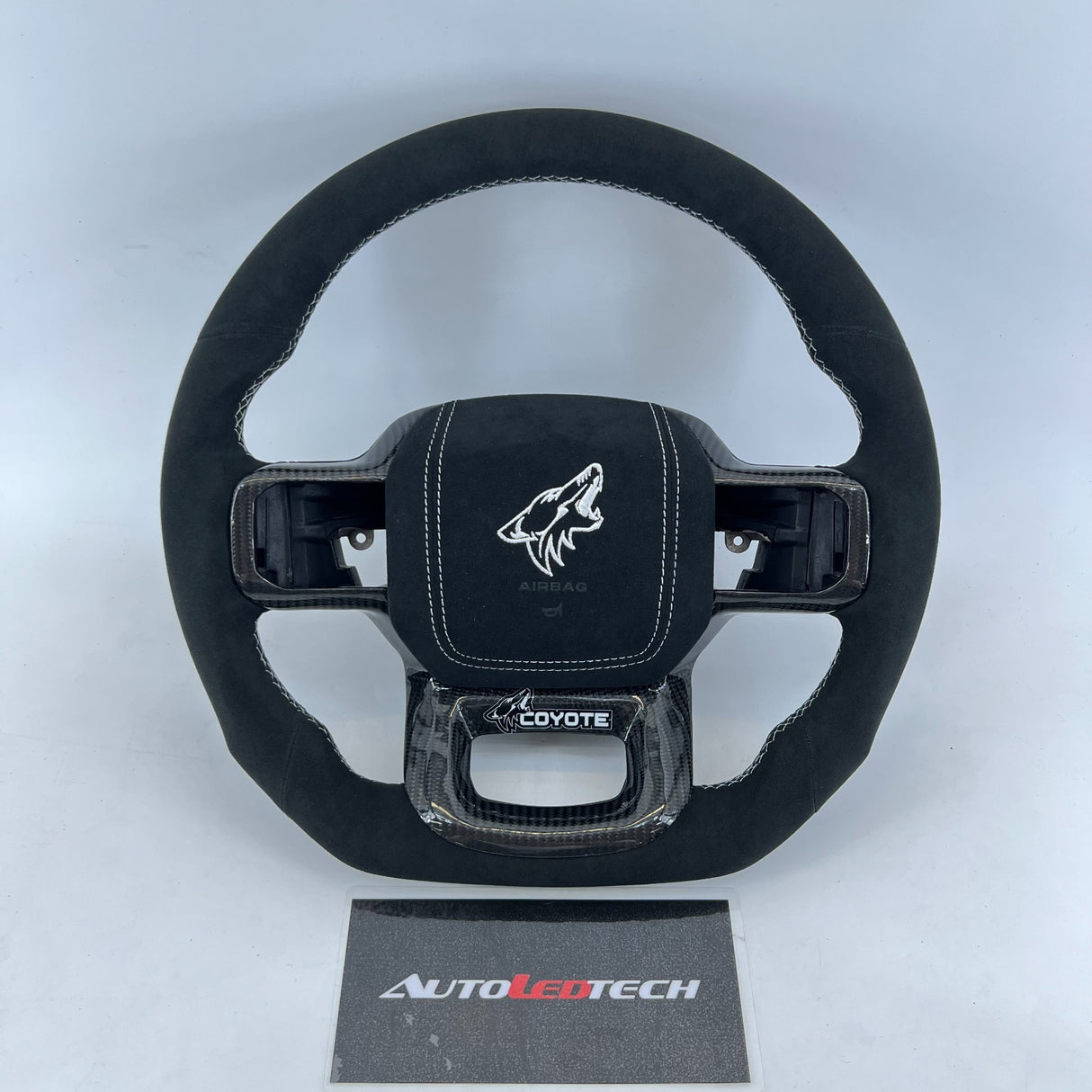 2021-2026+ Ford F150 & Raptor Custom Carbon Fiber LED Steering Wheel - AutoLEDTech.com