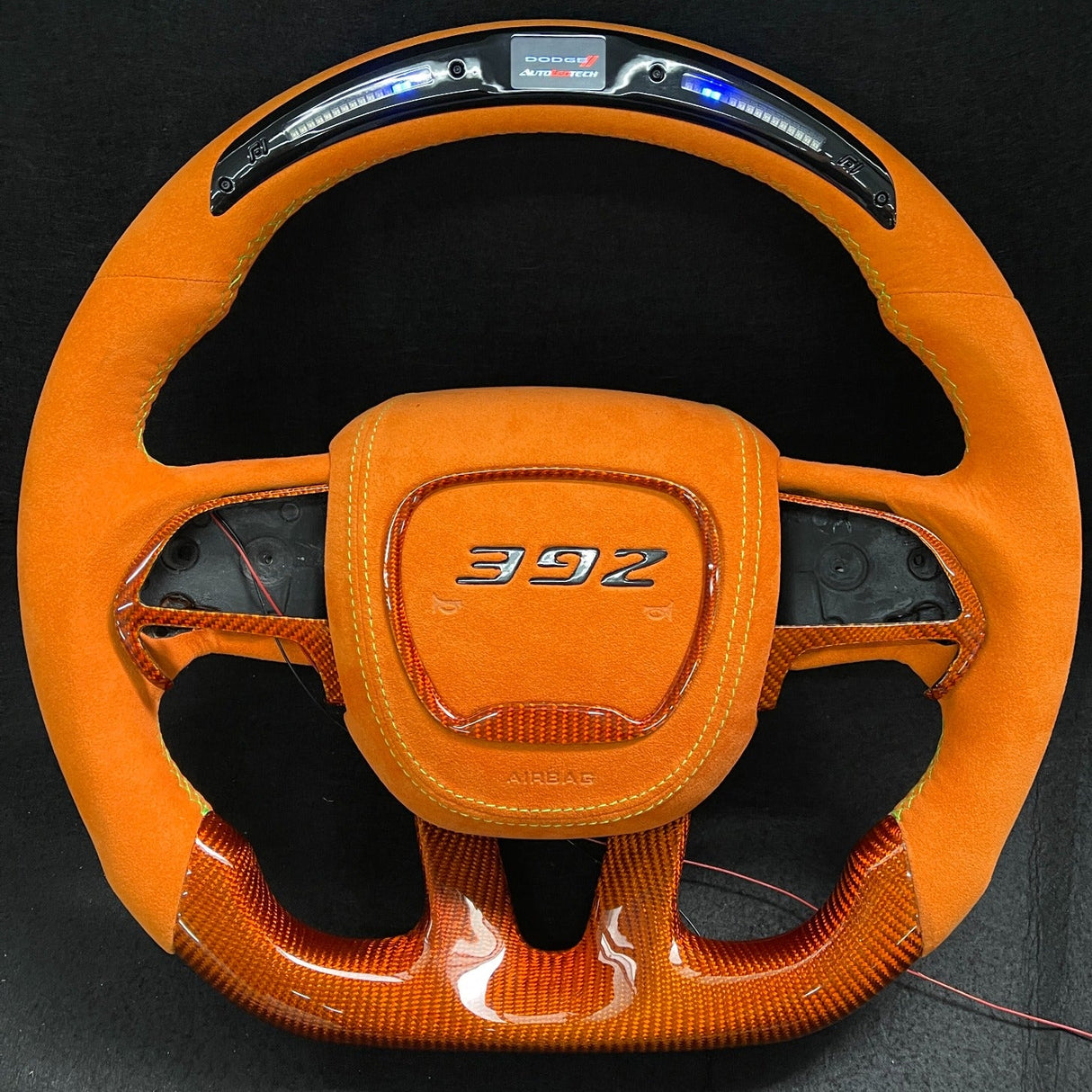 2015-2023 Dodge Charger Challenger Custom Carbon Fiber LED Steering Wheel - AutoLEDTech.com