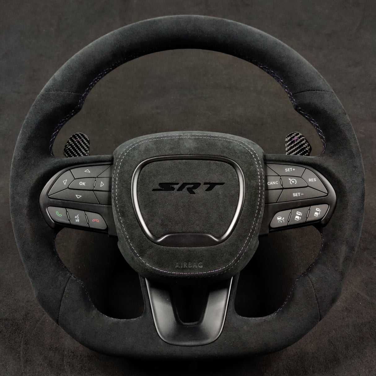 2015-2023 Dodge Charger Challenger Custom Carbon Fiber LED Steering Wheel - AutoLEDTech.com