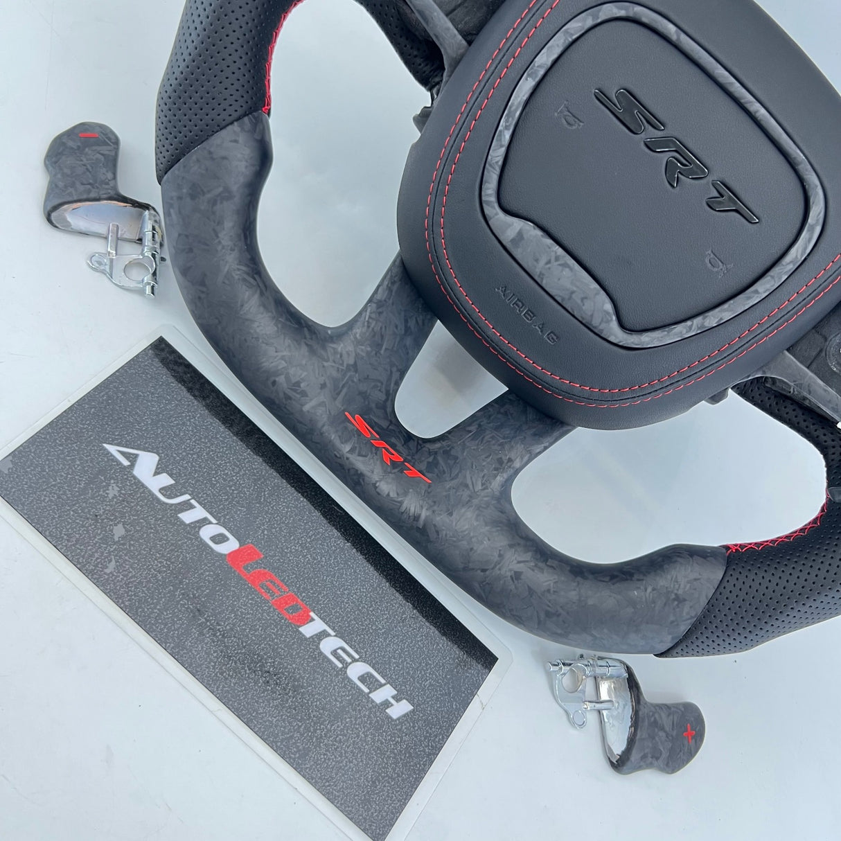 2015-2023 Dodge Charger Challenger Custom Carbon Fiber LED Steering Wheel - AutoLEDTech.com