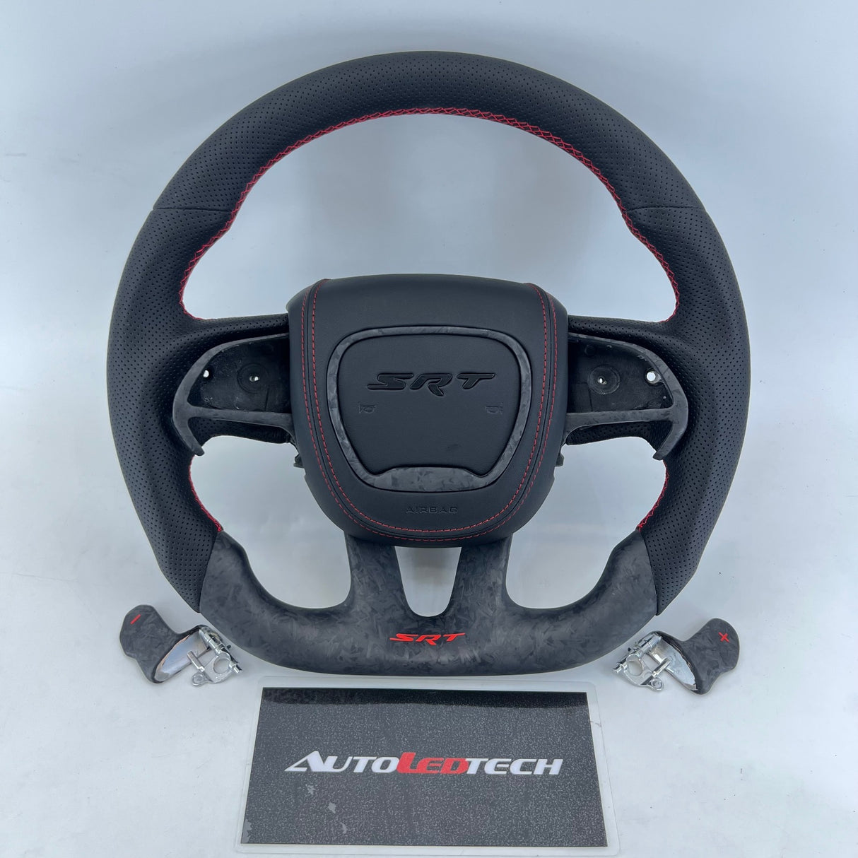 2015-2023 Dodge Charger Challenger Custom Carbon Fiber LED Steering Wheel - AutoLEDTech.com