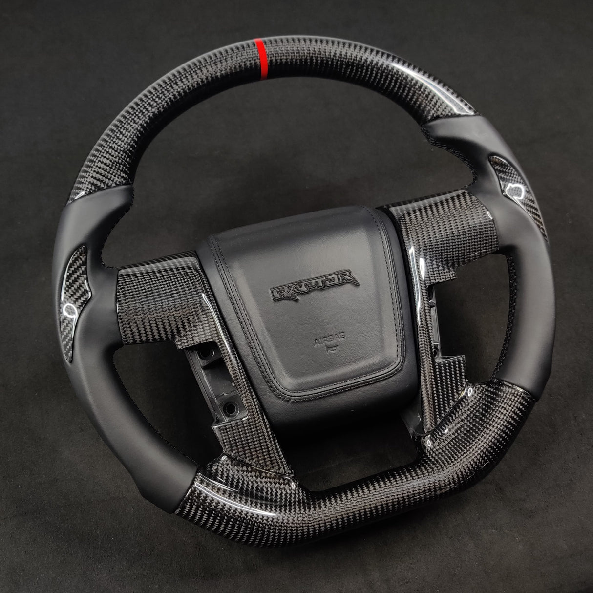 2009-2014 Ford Raptor & F150 Custom Carbon Fiber Steering Wheel w/ LED Display - AutoLEDTech.com