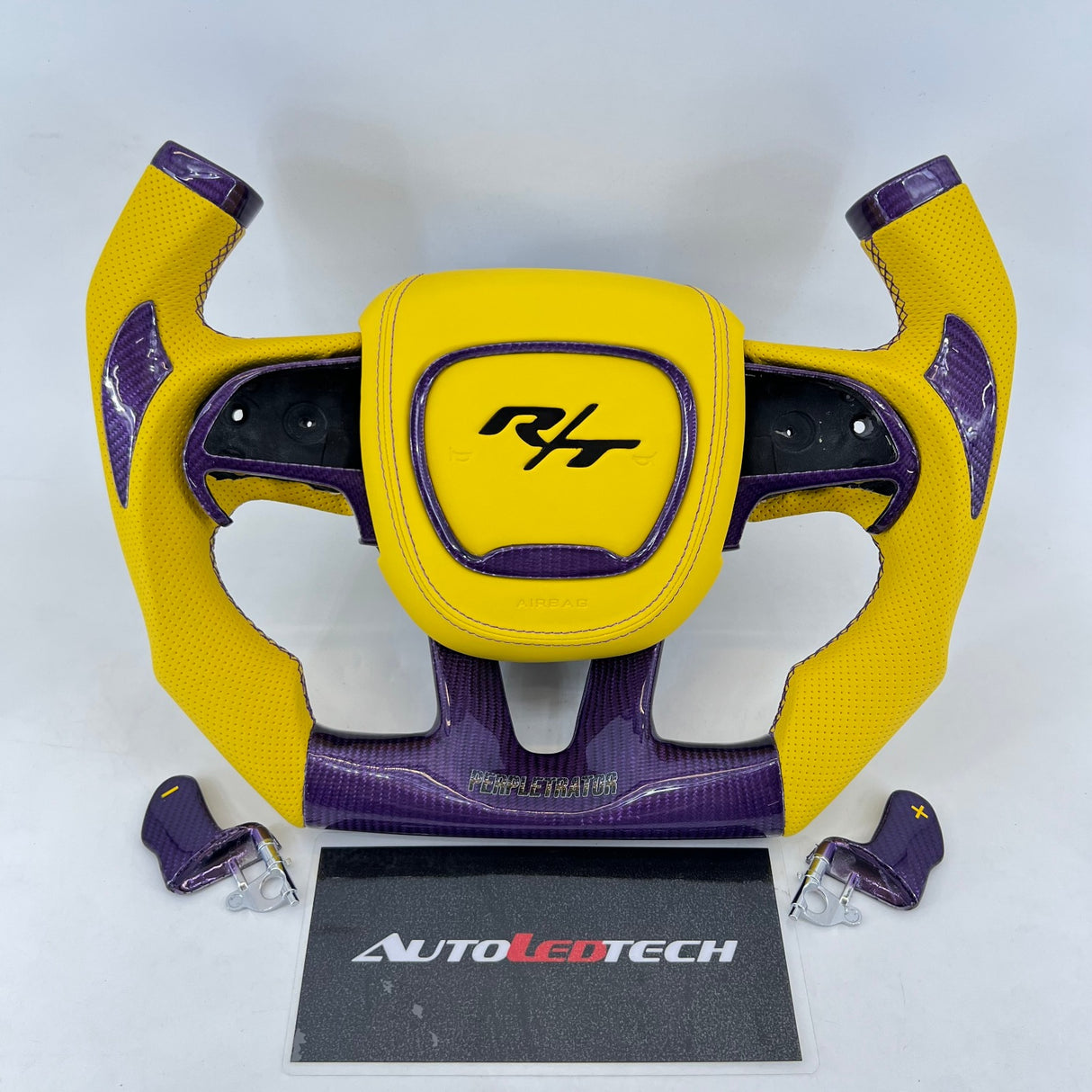 2015-2023 Dodge Charger Challenger Custom Carbon Fiber LED Steering Wheel - AutoLEDTech.com