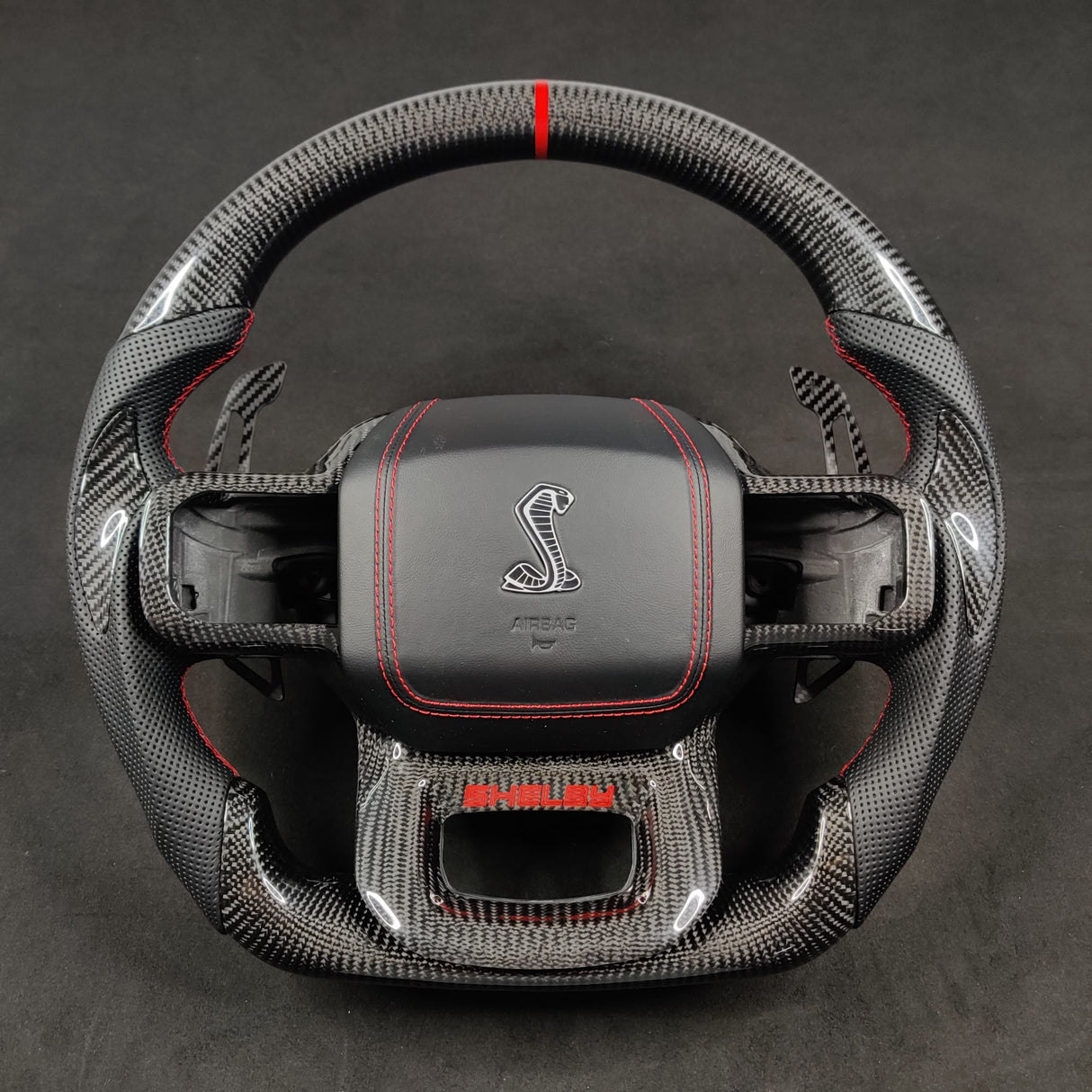 2021-2026+ Ford F150 & Raptor Custom Carbon Fiber LED Steering Wheel - AutoLEDTech.com