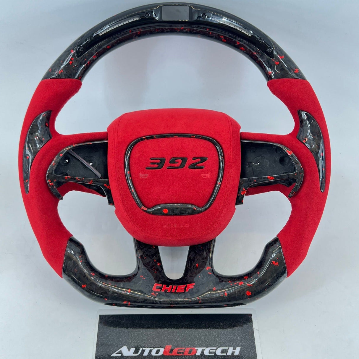 2015-2023 Dodge Charger Challenger Custom Carbon Fiber LED Steering Wheel - AutoLEDTech.com