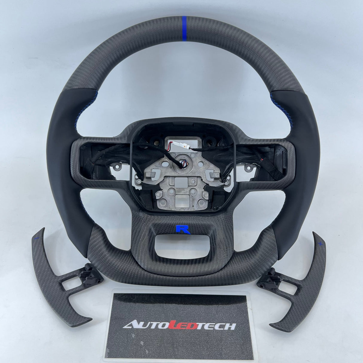 2021-2026+ Ford F150 & Raptor Custom Carbon Fiber LED Steering Wheel - AutoLEDTech.com