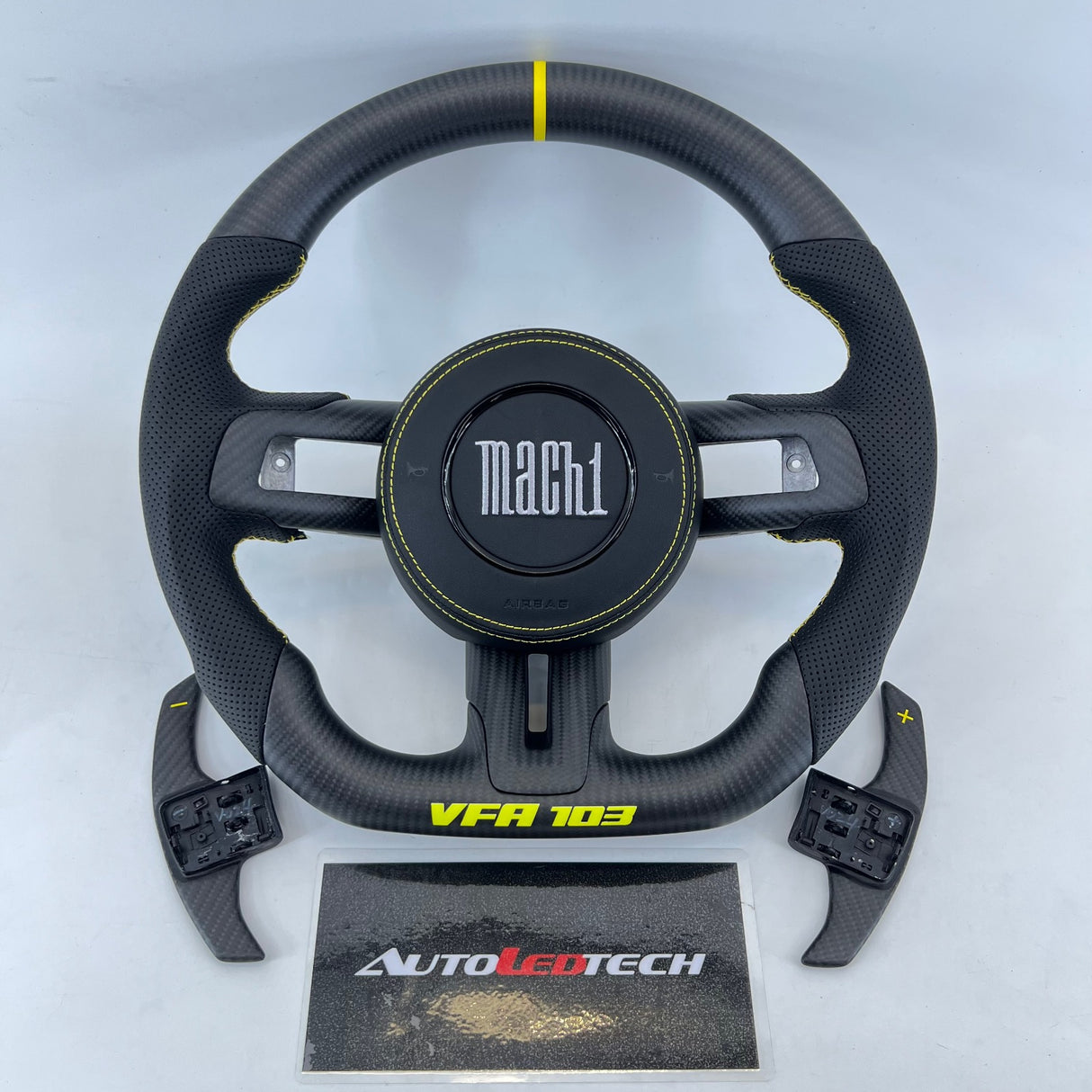 2015-2023 Ford Mustang Carbon Fiber Steering Wheel - AutoLEDTech.com