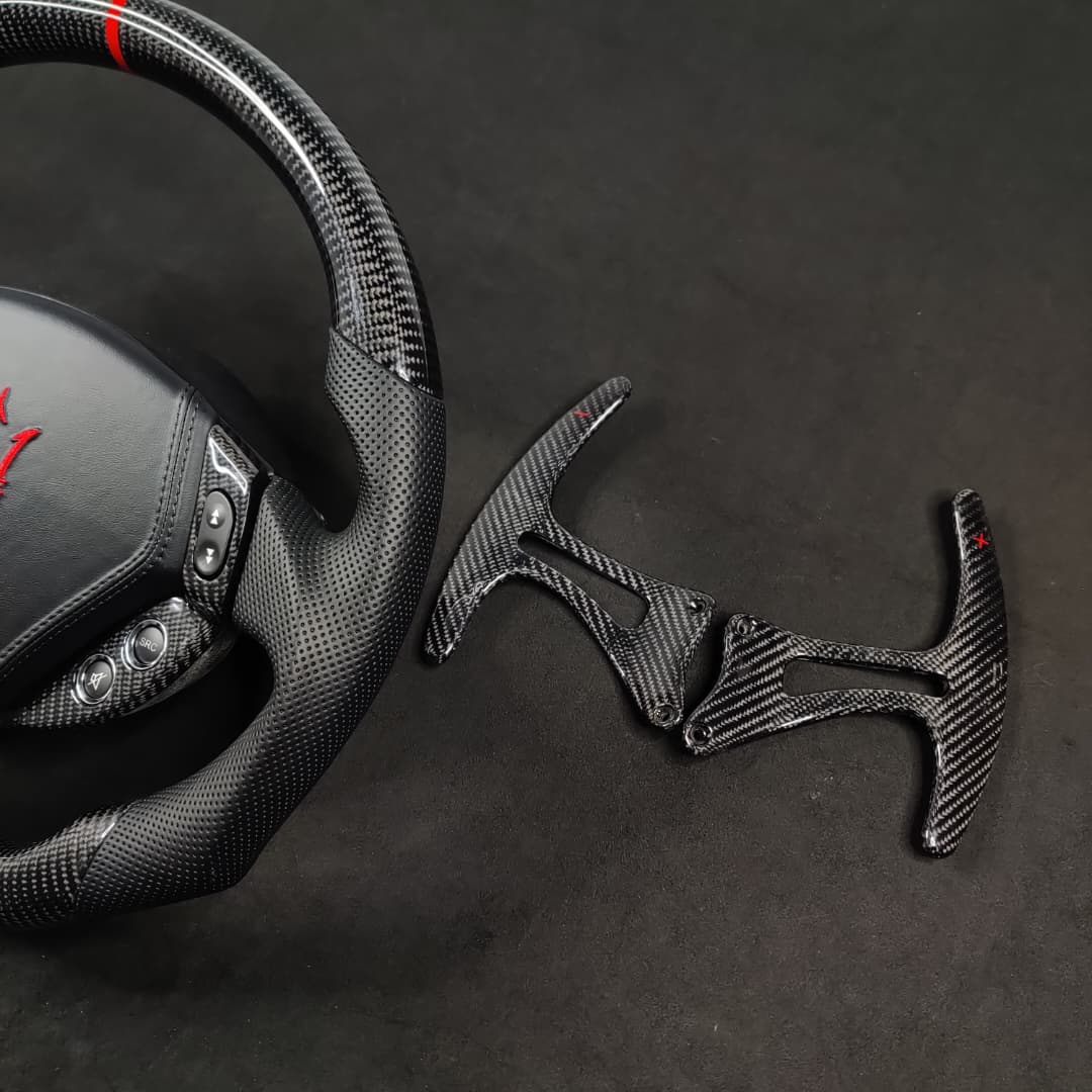 2008-2014 Maserati GranTurismo Custom Carbon Fiber Steering Wheel - AutoLEDTech.com