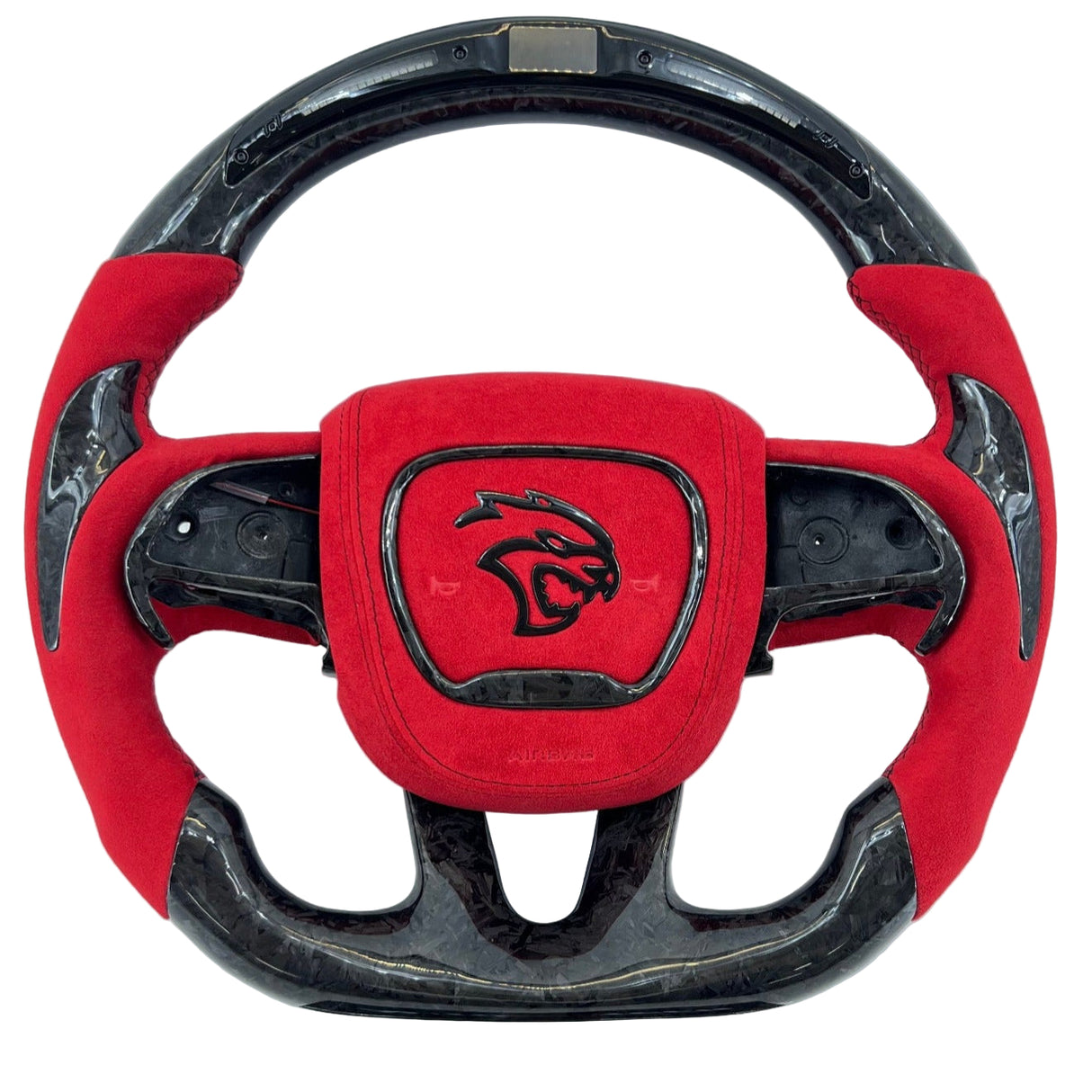 2015-2023 Dodge Charger Challenger Custom Carbon Fiber LED Steering Wheel - AutoLEDTech.com