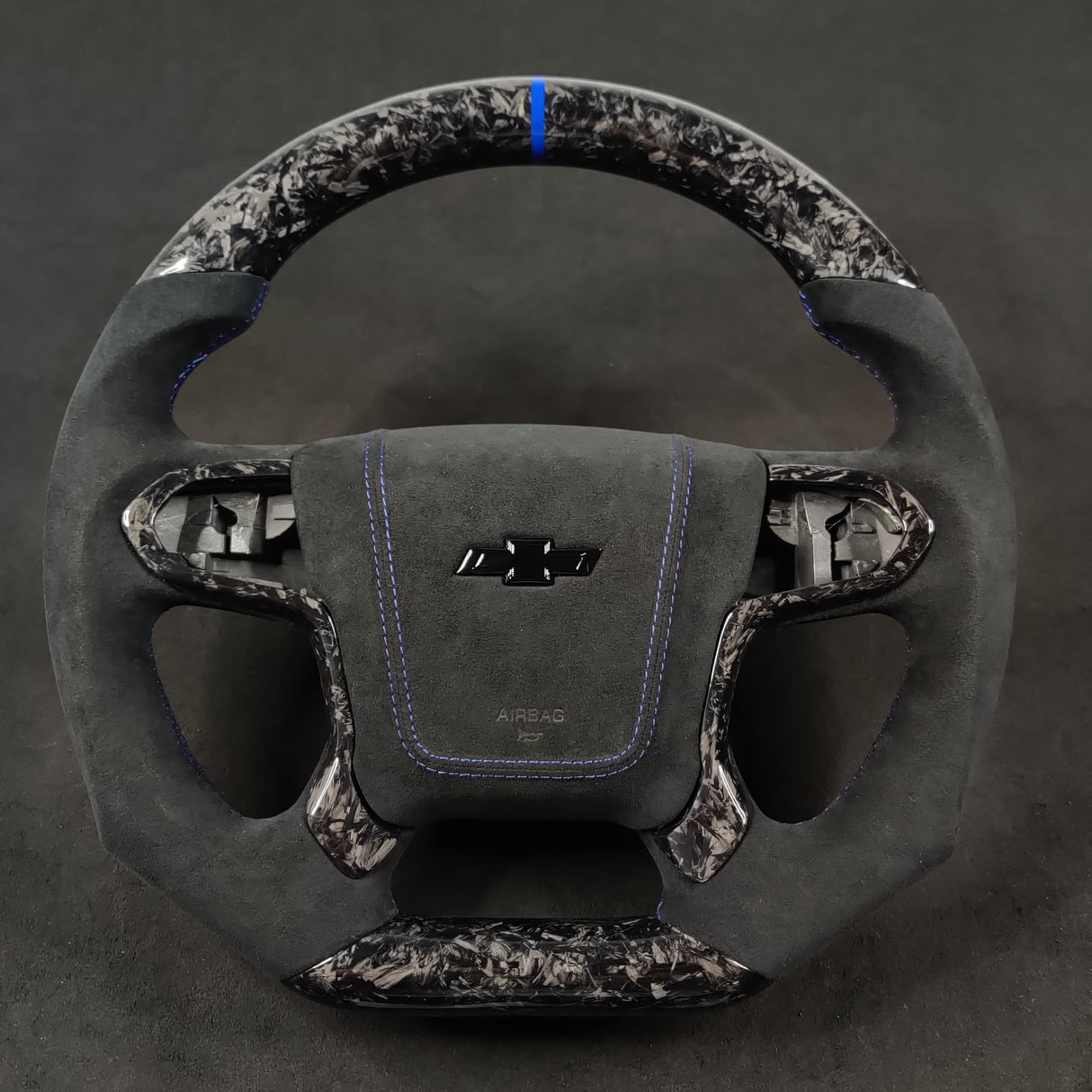 2014-2020 GMC Sierra Yukon Custom Carbon Fiber Steering Wheel - AutoLEDTech.com