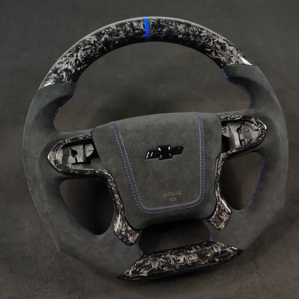 2014-2020 GMC Sierra Yukon Custom Carbon Fiber Steering Wheel - AutoLEDTech.com