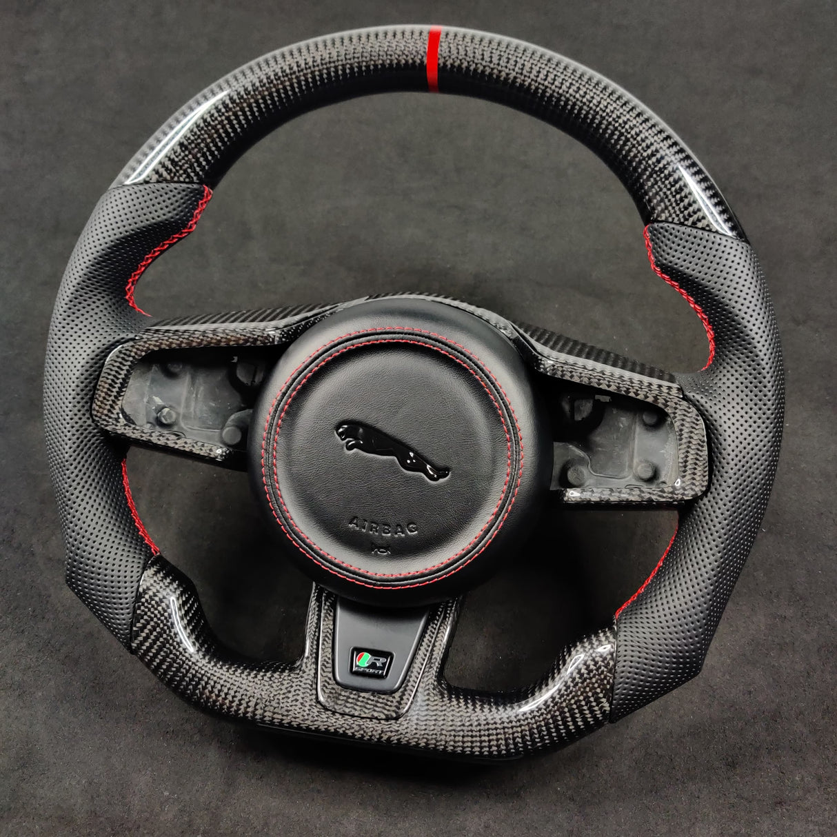 2014-2025 Jaguar F-Type F-Pace Custom Carbon Fiber Steering Wheel - AutoLEDTech.com