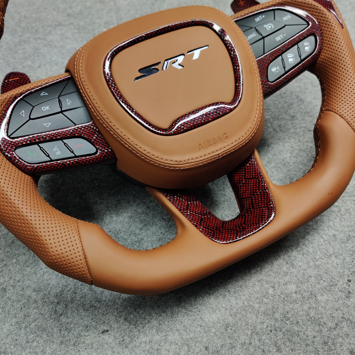 2015-2023 Dodge Charger Challenger Custom Carbon Fiber LED Steering Wheel - AutoLEDTech.com