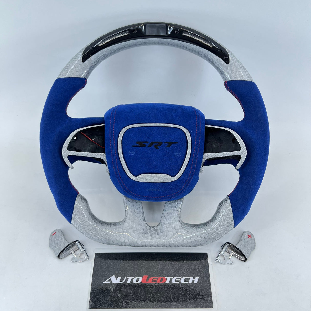 2015-2023 Dodge Charger Challenger Custom Carbon Fiber LED Steering Wheel - AutoLEDTech.com