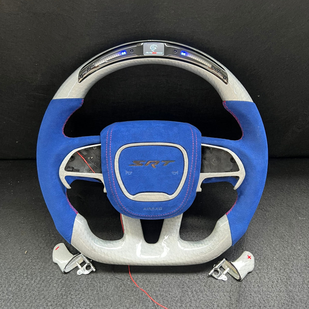 2015-2023 Dodge Charger Challenger Custom Carbon Fiber LED Steering Wheel - AutoLEDTech.com