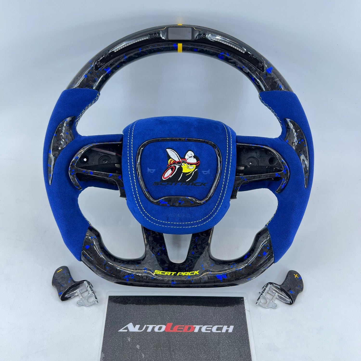 2015-2023 Dodge Charger Challenger Custom Carbon Fiber LED Steering Wheel