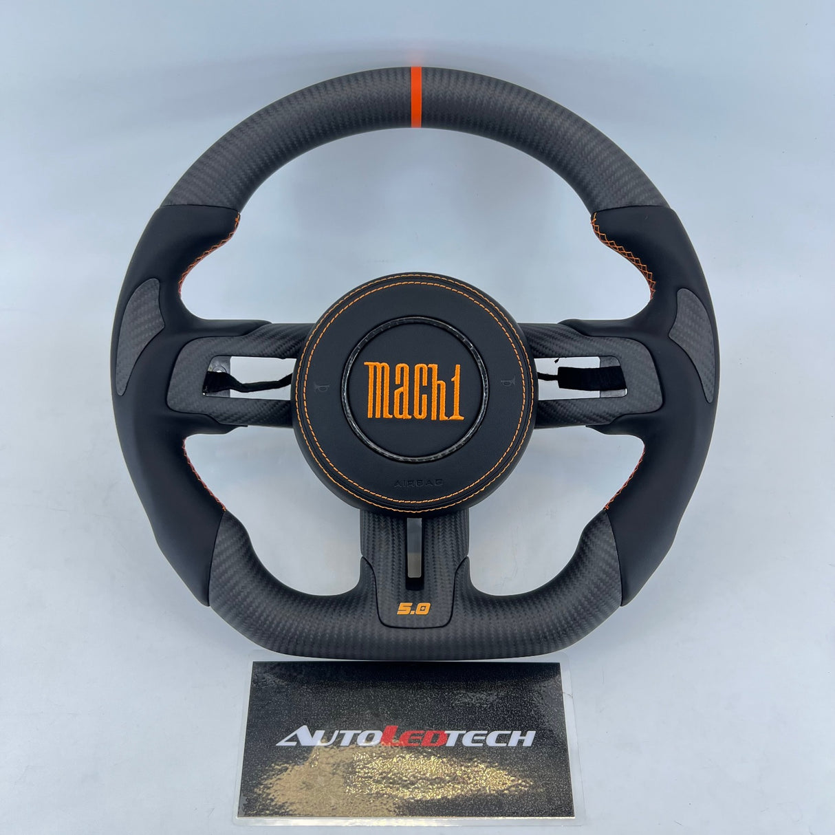 2015-2023 Ford Mustang Carbon Fiber Steering Wheel - AutoLEDTech.com