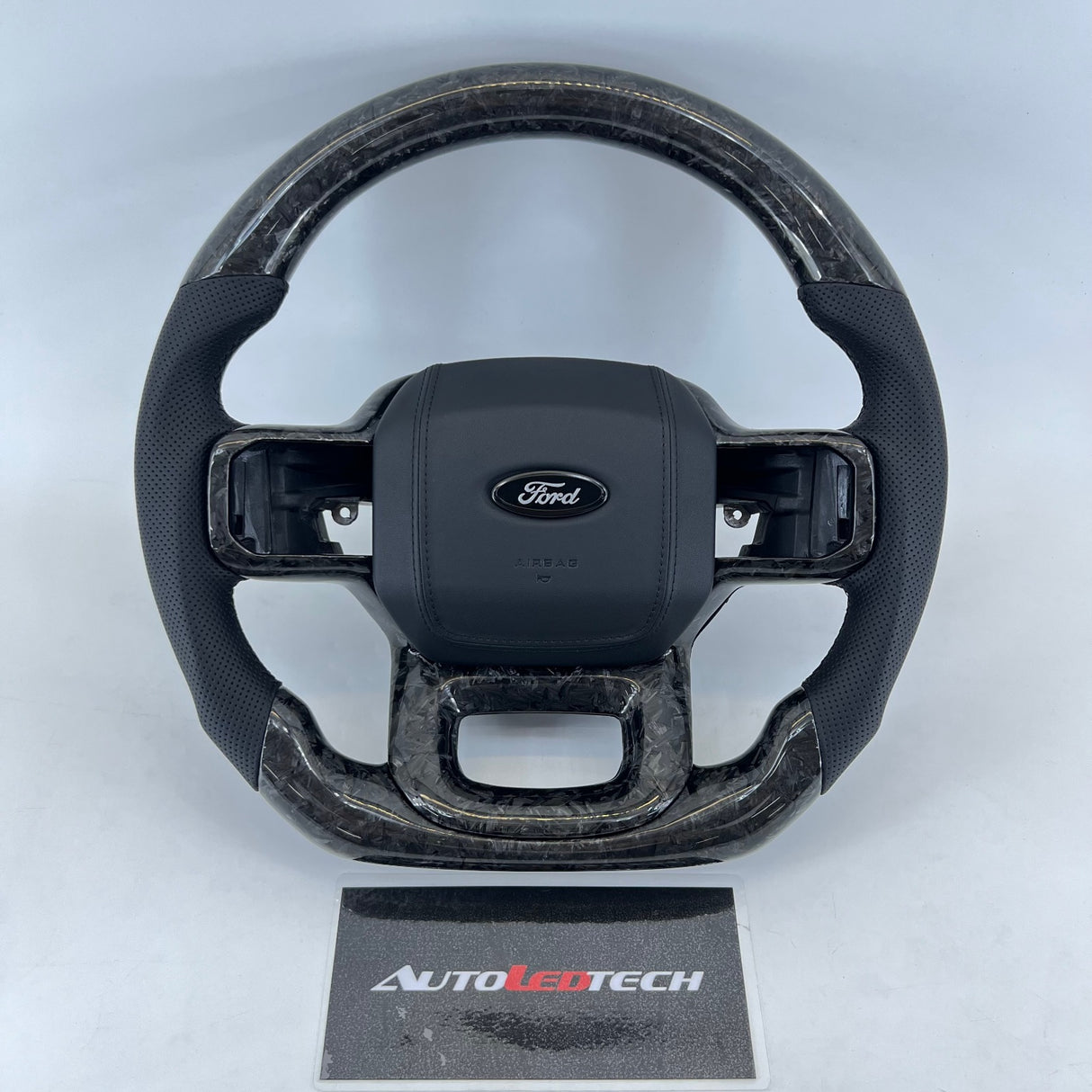 2021-2026+ Ford F150 & Raptor Custom Carbon Fiber LED Steering Wheel - AutoLEDTech.com