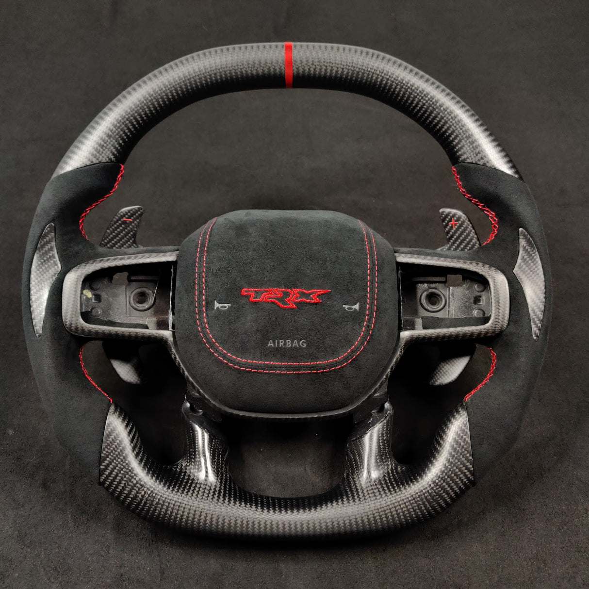 2021-2026+ Ram TRX 1500 Custom Carbon Fiber Steering Wheel - AutoLEDTech.com