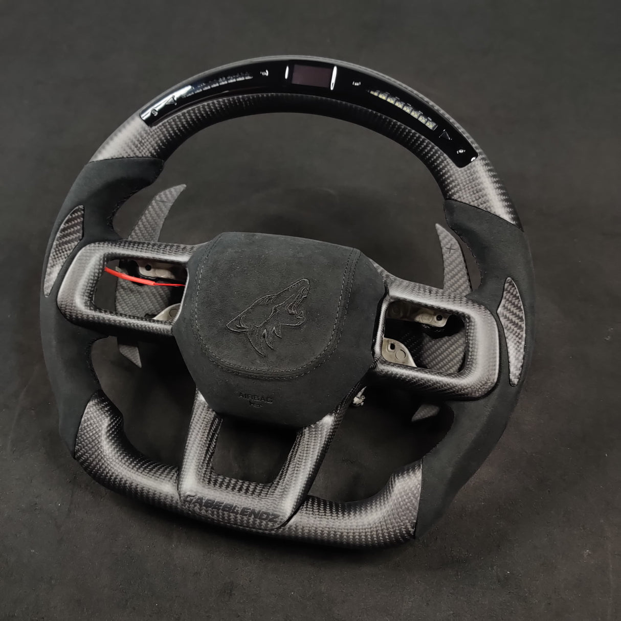 2024-2026+ Ford Mustang S650 Carbon Fiber LED Steering Wheel - AutoLEDTech.com