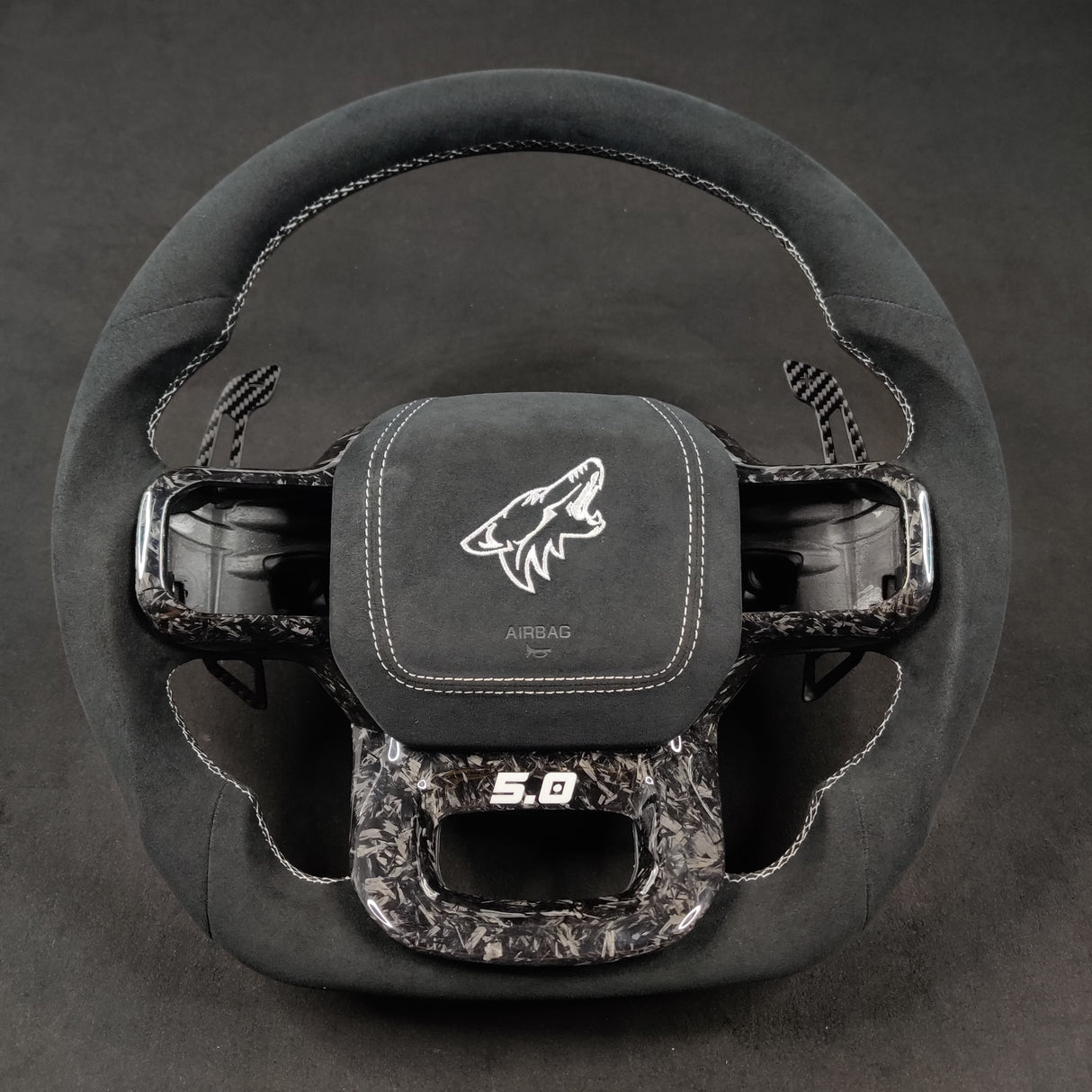 2021-2026+ Ford F150 & Raptor Custom Carbon Fiber LED Steering Wheel - AutoLEDTech.com