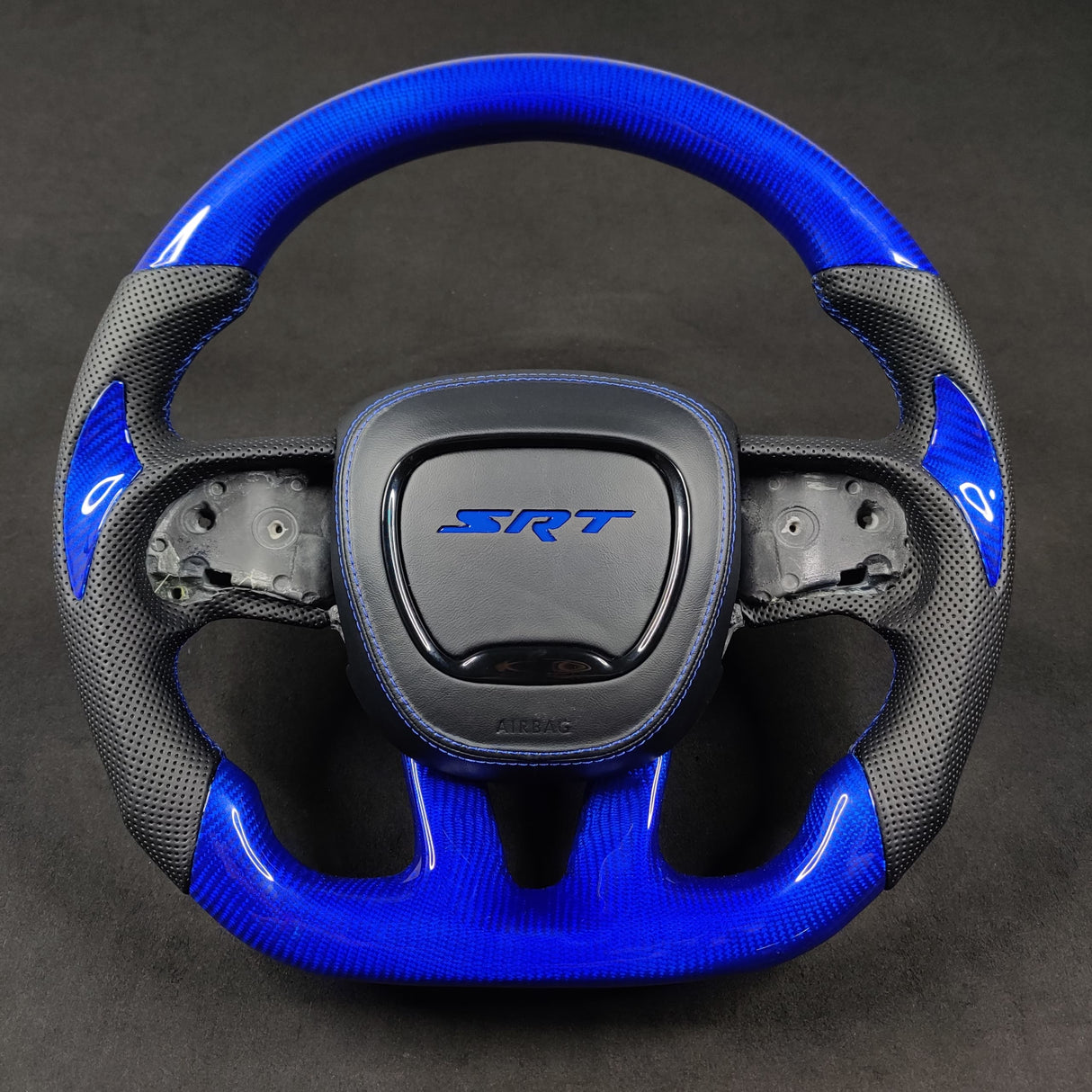 2015-2023 Dodge Charger Challenger Custom Carbon Fiber LED Steering Wheel - AutoLEDTech.com