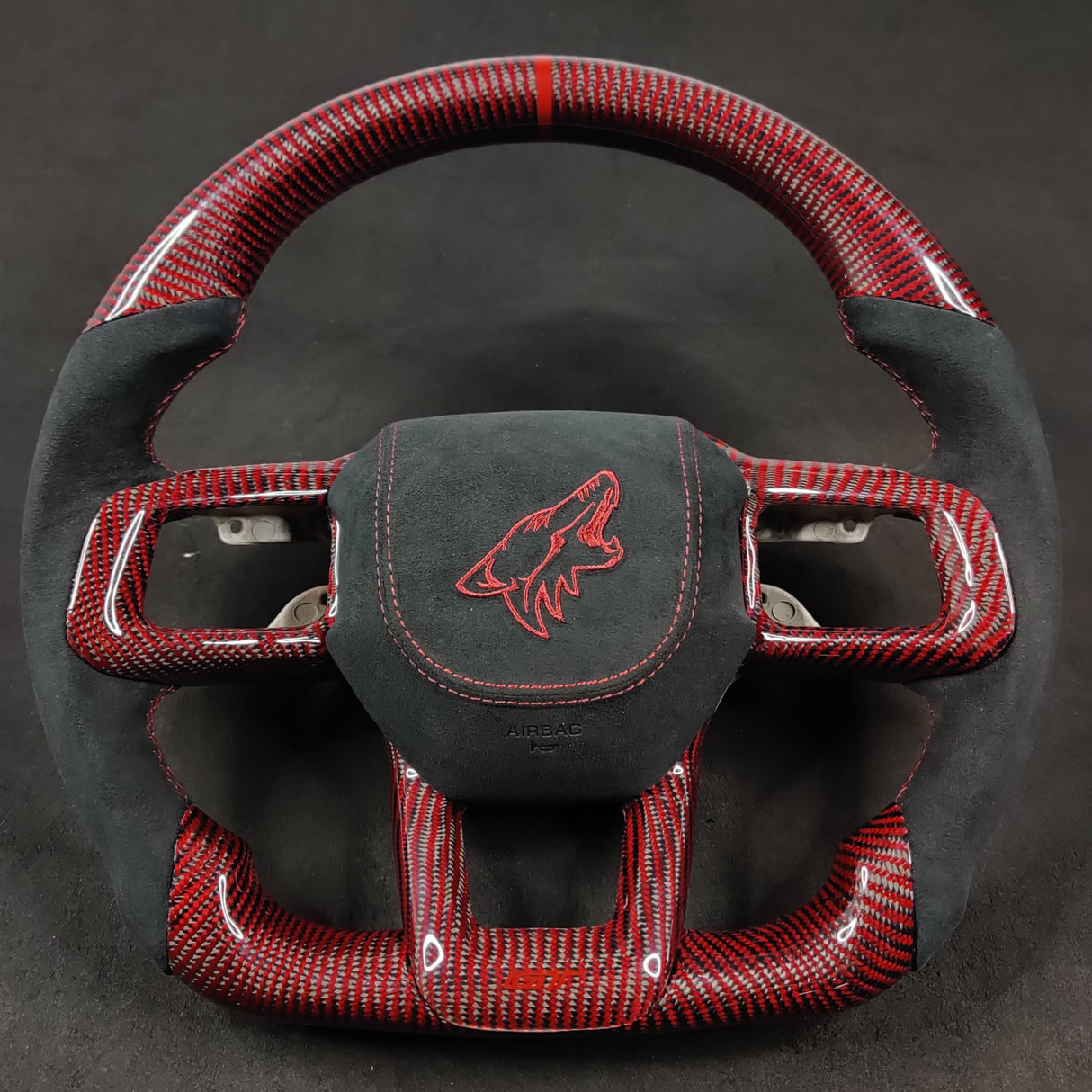 2024-2026+ Ford Mustang S650 Carbon Fiber LED Steering Wheel - AutoLEDTech.com