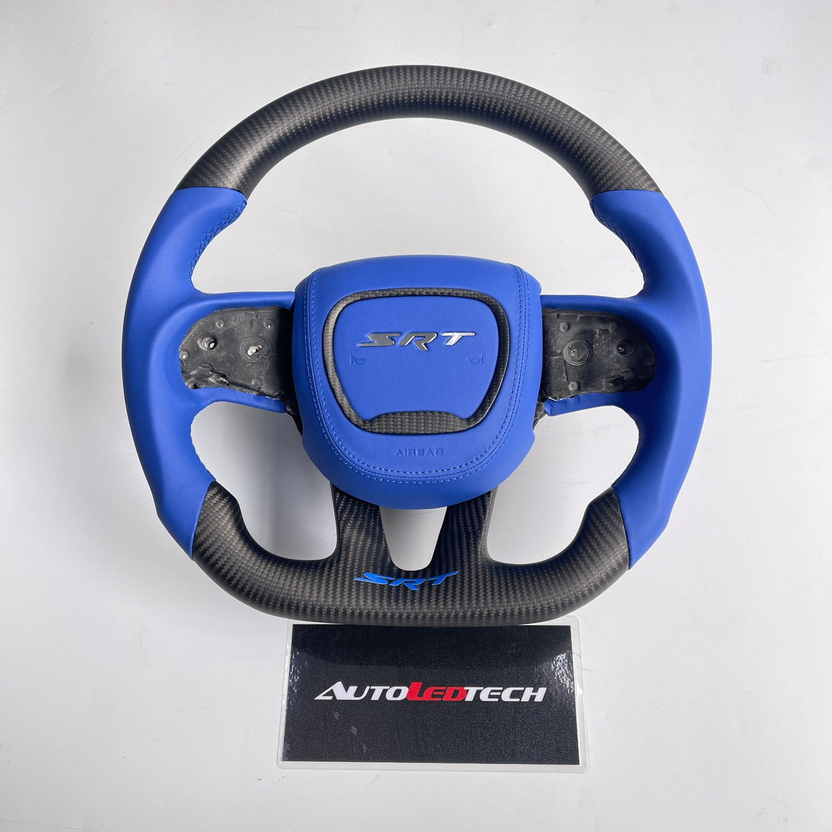 2015-2023 Dodge Charger Challenger Custom Carbon Fiber LED Steering Wheel - AutoLEDTech.com