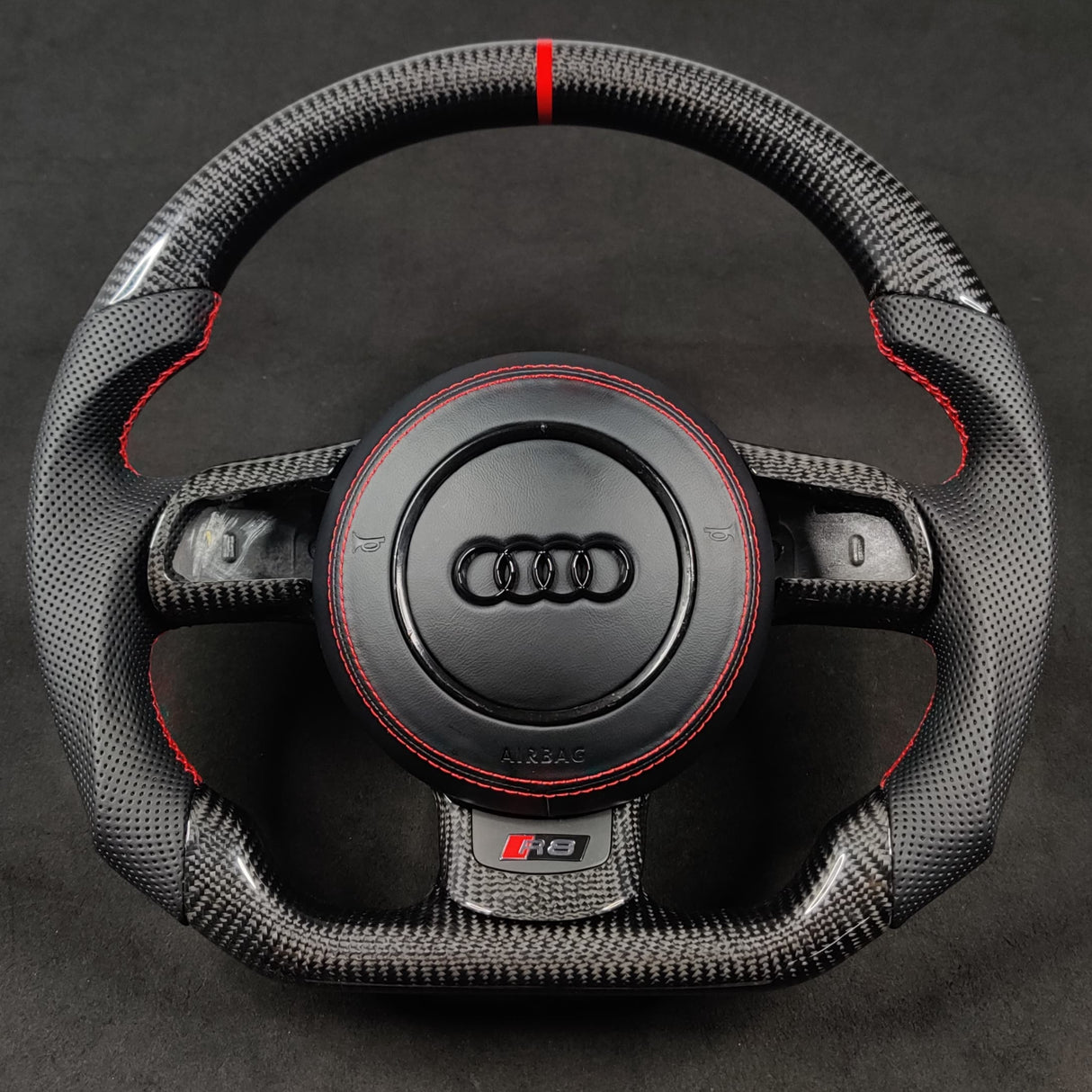 2006-2015 Audi R8/TT Custom Carbon Fiber Steering Wheel - AutoLEDTech.com