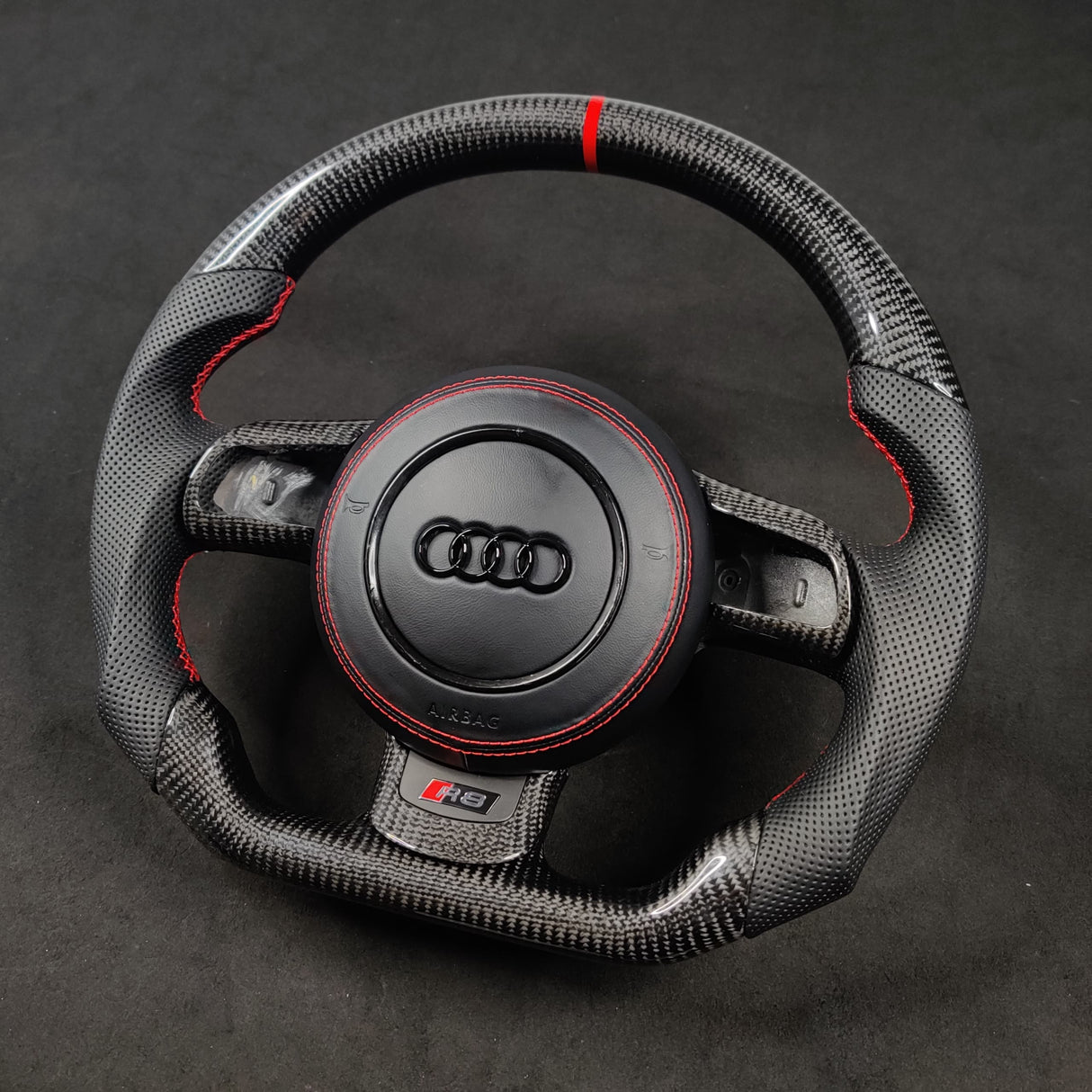 2006-2015 Audi R8/TT Custom Carbon Fiber Steering Wheel - AutoLEDTech.com