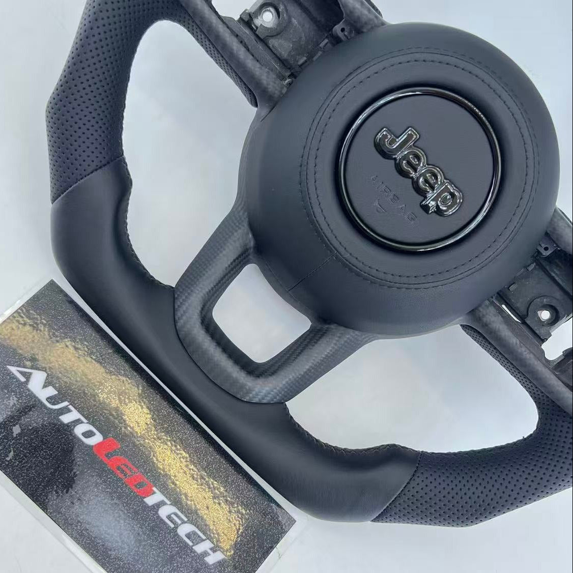 2019-2026+ Jeep Wrangler JL Gladiator JT Custom Carbon Fiber Steering Wheel - AutoLEDTech.com