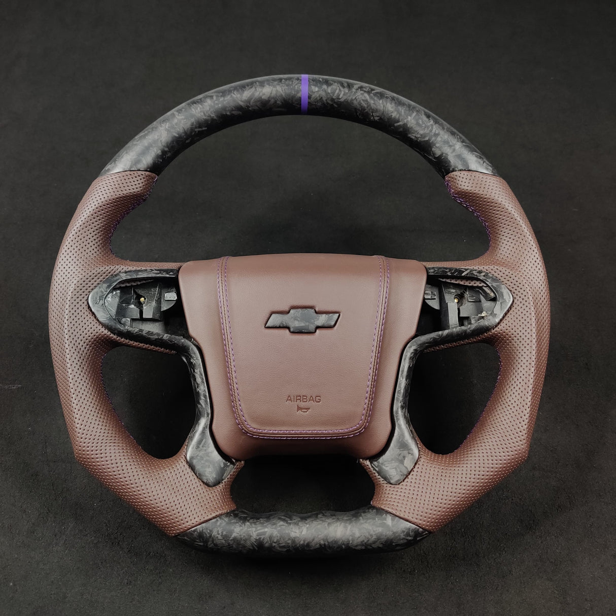 2014-2020 Chevy Silverado Tahoe Custom Carbon Fiber Steering Wheel - AutoLEDTech.com