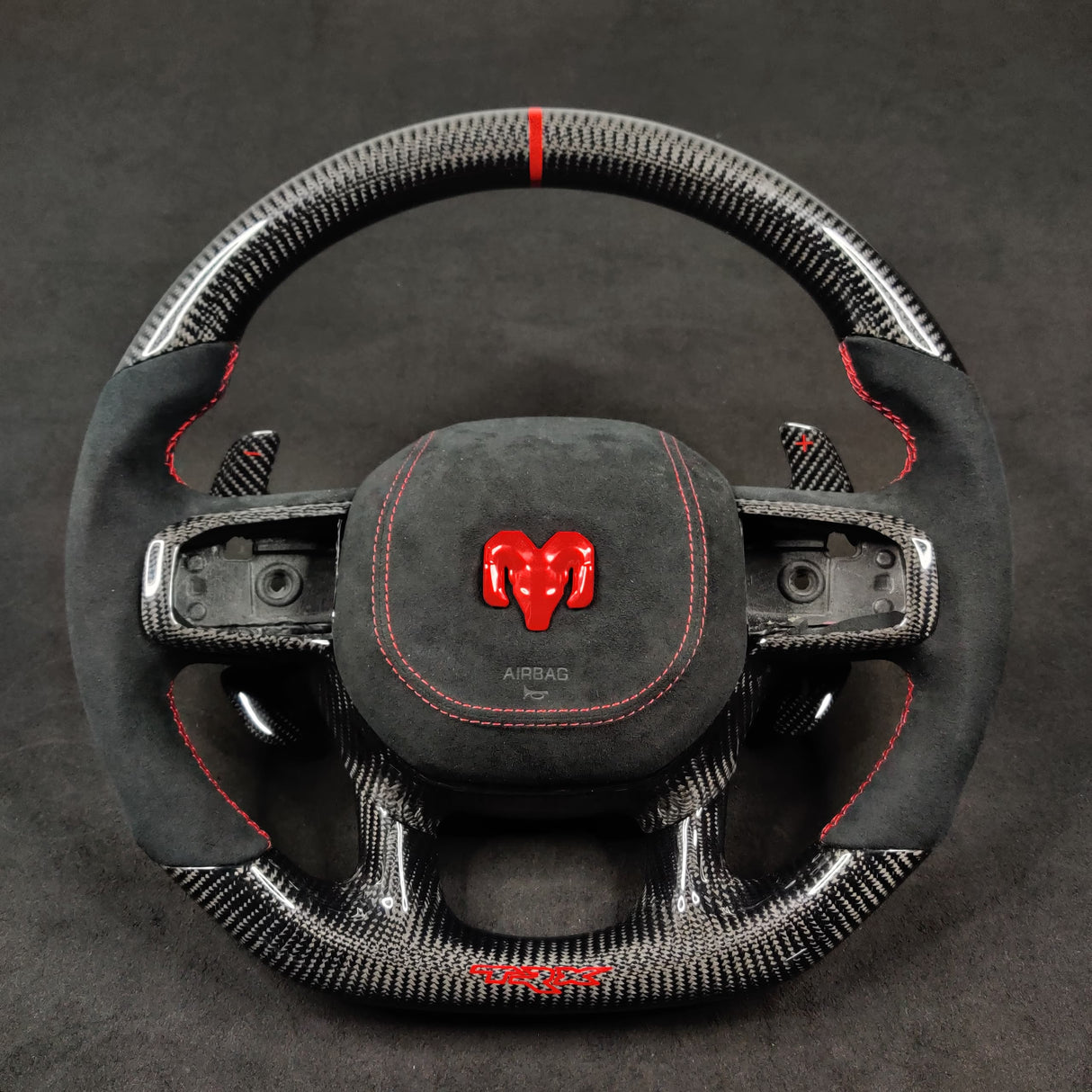 2021-2026+ Ram TRX 1500 Custom Carbon Fiber Steering Wheel - AutoLEDTech.com